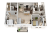 2 Bed 2 Bath B Floor Plan 2 Bed 2 Bath B Floor Plan at Kendall Park, Columbus, OH